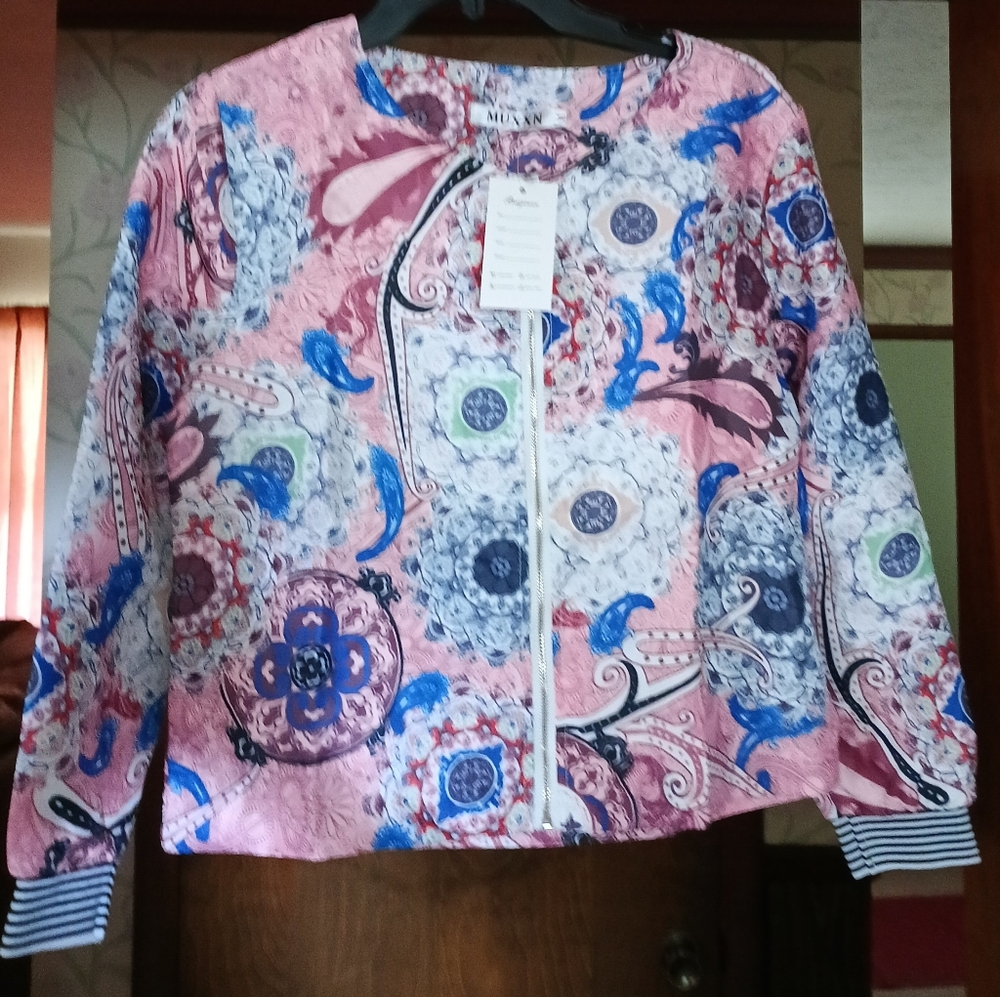 Multicolor Pink Blue Overlay Jacket